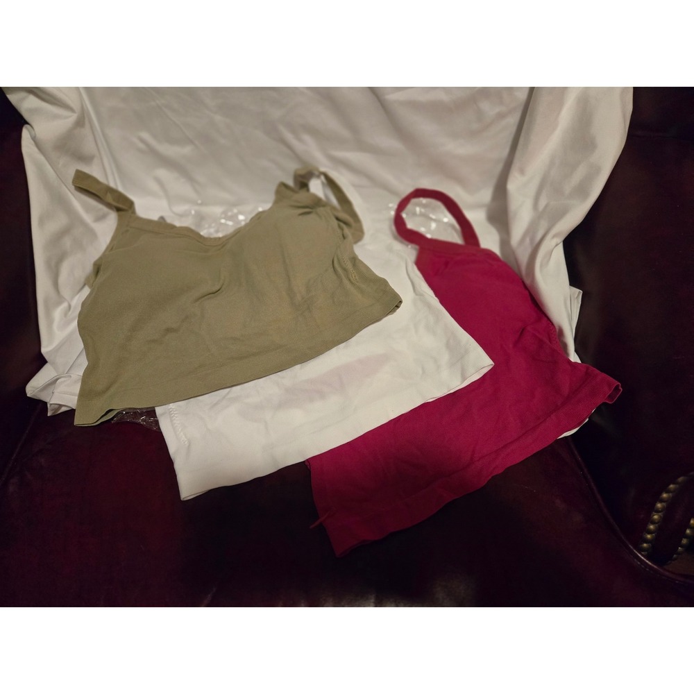 Womens Seamless Ribbed Tank Tops Bralette Camisole Crop Top Set‎ 3 Pack